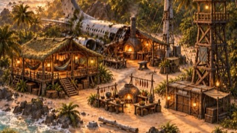 The painted village built around the plane wreck